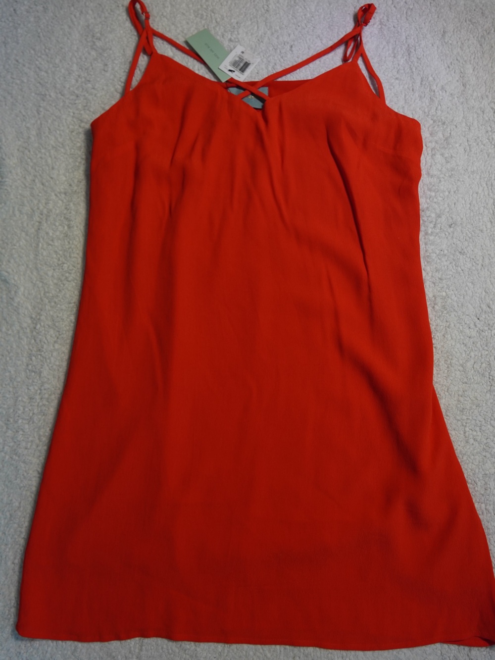 Skies Are Blue Cherry Red Slip Dress NWT Medium Cross Strap Mini Cocktail Summer